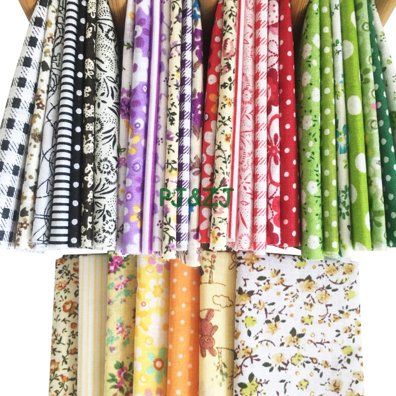 30*30cm de algodón patchwork tela cabeza hecha a mano DIY grupo de tela llano pequeño paño floral flor mezclada impreso paño liso