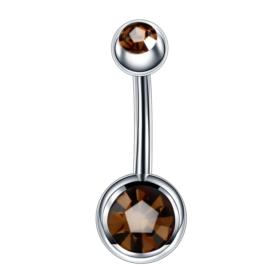 Fashion Geometric Stainless Steel Inlay Zircon Belly Ring display picture 7