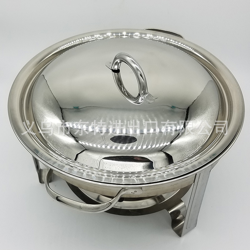 Factory direct sales of stainless steel alcohol stoves, hotel right-angle round dining stoves, buffet hanging lid dining stoves, hotel buffei stoves detail image 2