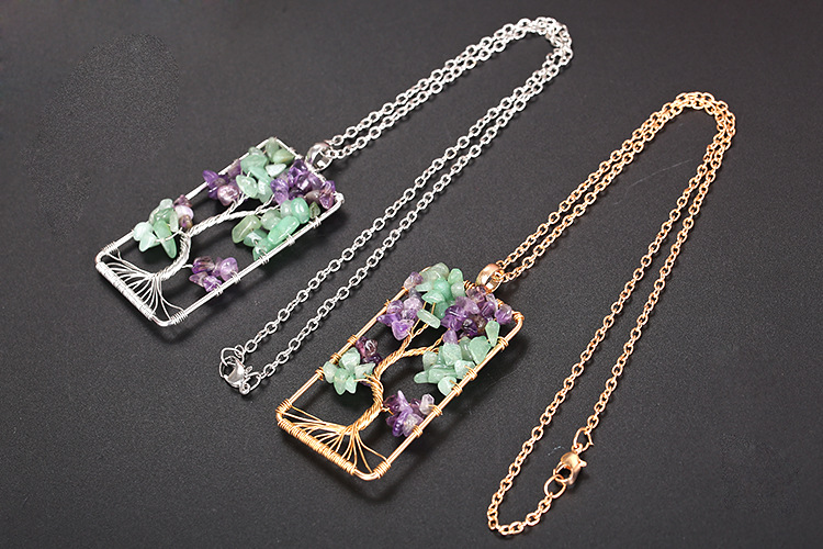 Ethnic Style Tree Crystal Plating Pendant Necklace 1 Piece