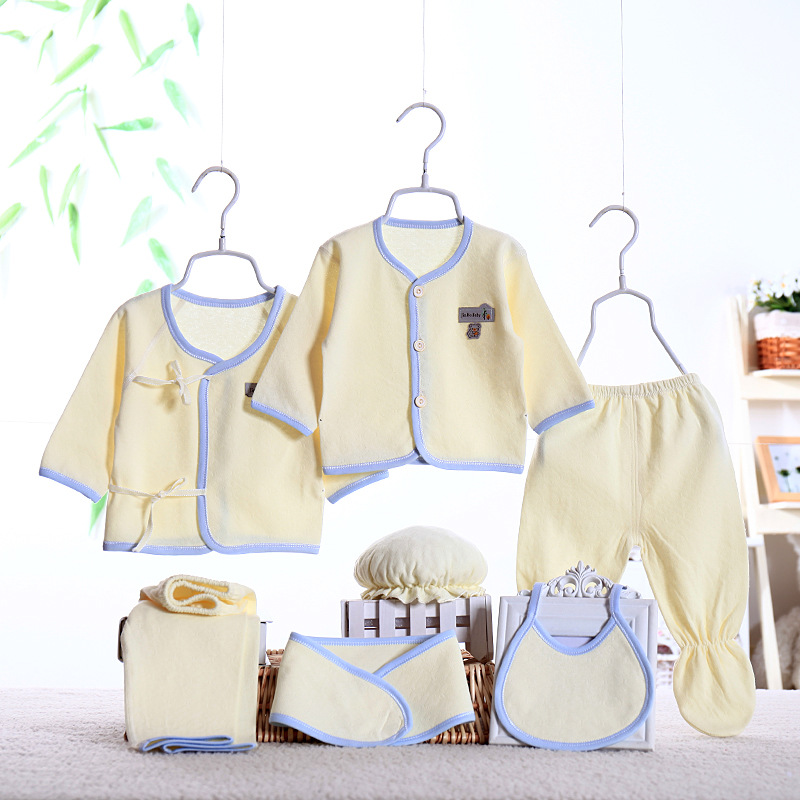 母婴用品　春夏新款初生婴儿衣服新生儿卡通纯棉7件套礼盒批发