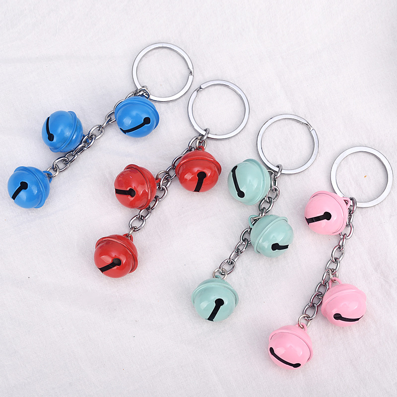 韩国创意卡通铃铛钥匙扣女 可爱汽车钥匙链挂件铃铛钥匙扣包饰品