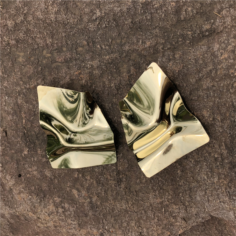 Women's Gender 1 Pair Casual Simple Style Geometric Pleated Alloy Ear Studs