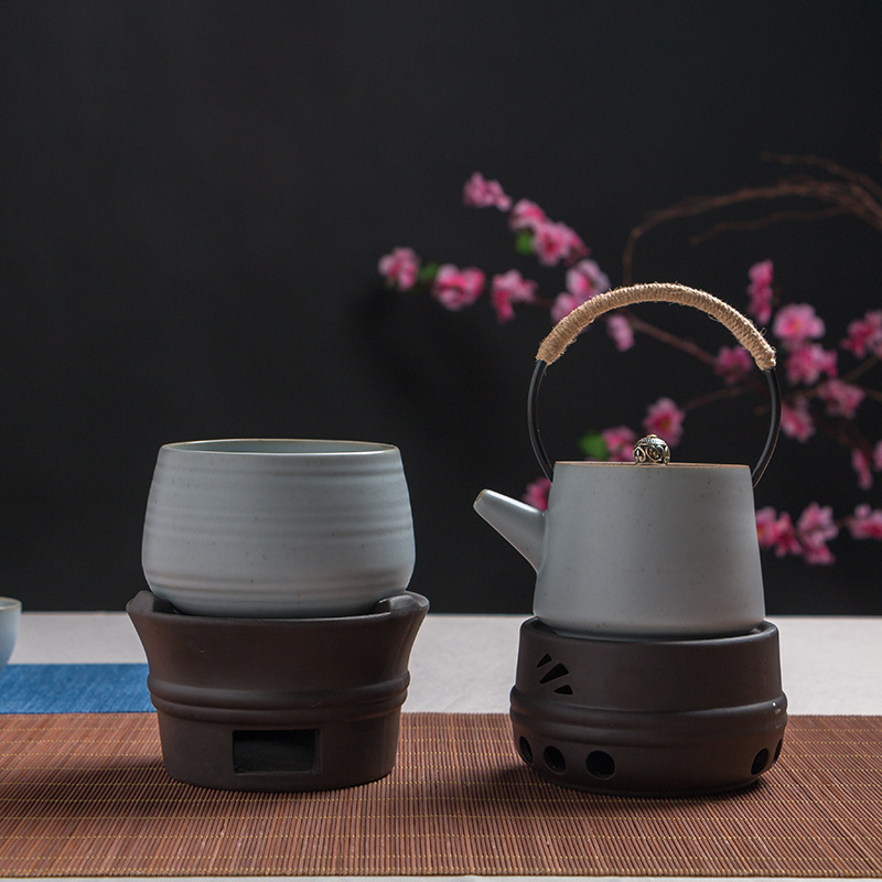 陶瓷蜡烛温茶炉加热底座温茶器耐热玻璃壶暖炉粗陶保温家用小号圆