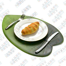 绿色帝王叶片EVA餐垫龟背芋叶餐垫仙芋叶装饰叶子仿真热带植物ins