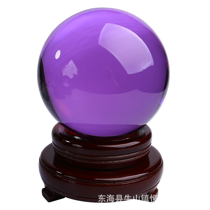 紫色k9水晶球摆件    高档创意家居