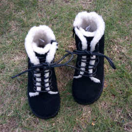 秋冬儿童棉靴 韩版新款加绒马丁靴 男女童真皮矮靴 舒适磨砂皮靴