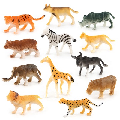Sản phẩm xuyên quốc gia 12 động vật nhỏ mô hình thế giới búp bê đồ chơi trang trí tĩnh silicone búp bê động vật rừng