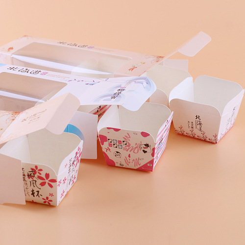 Customized transparent cupcake box for baking, wholesale, 1234 pieces per set, made in Hokkaido.