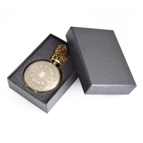 Boshiya pocket watch box black paper pocket watch box packaging can be gilded silver logo pocket watch packaging box