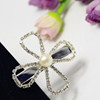 Hairgrip with bow, hair accessory, diamond encrusted, Korean style, flowered