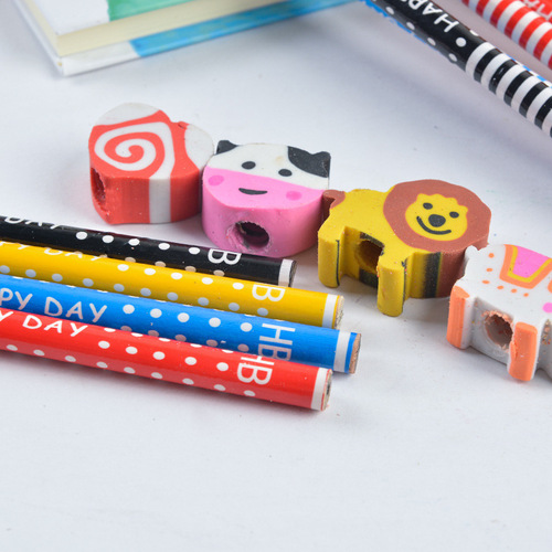 Factory Wholesale HB Elementary School Pencils for Children, Cartoon Cute Rubber-Tipped Pencils, Creative Festival Prize Gift