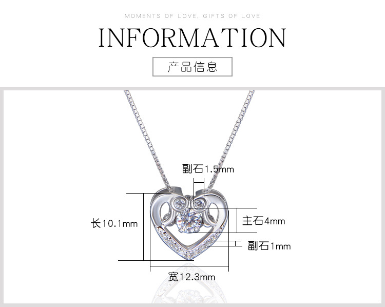 Hollow Heart Inlaid Zircon S925 Silver Necklace Pendant No Chain display picture 1