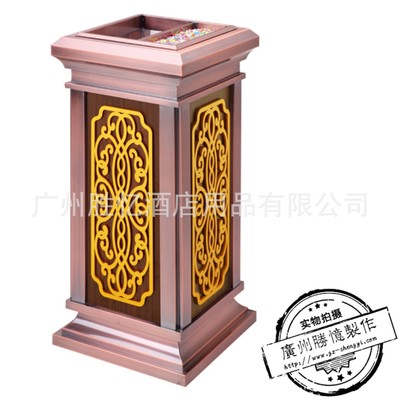 [Manufacturers supply]Royal family Embossing Bronze Paint Leatherwear Ash bucket hotel Lobby Market KTV Trash