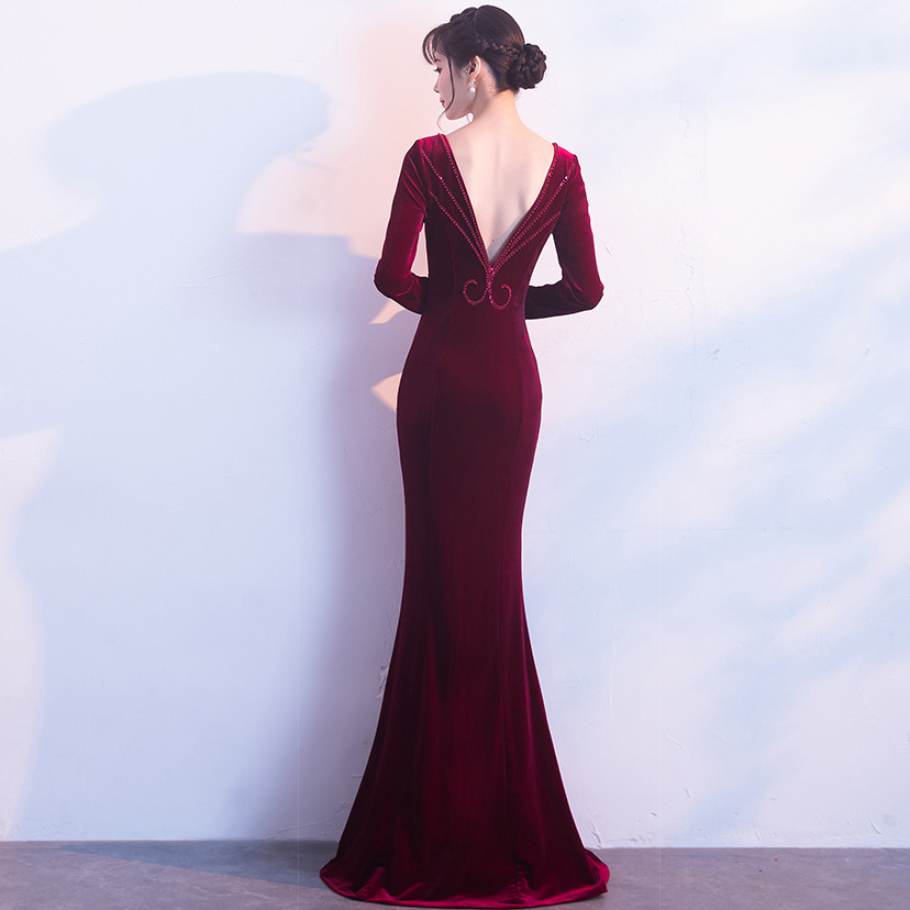D9481 1390K VÁY ĐẦM LIỀN THÂN DỰ TIỆC NỮ YIEOUBA DÁNG ÔM BODY GỢI CẢM SEXY MÙA XUÂN THU ĐÔNG KIỂU ĐUÔI CÁ THỜI TRANG NỮ G04 SẢN PHẨM MỚI