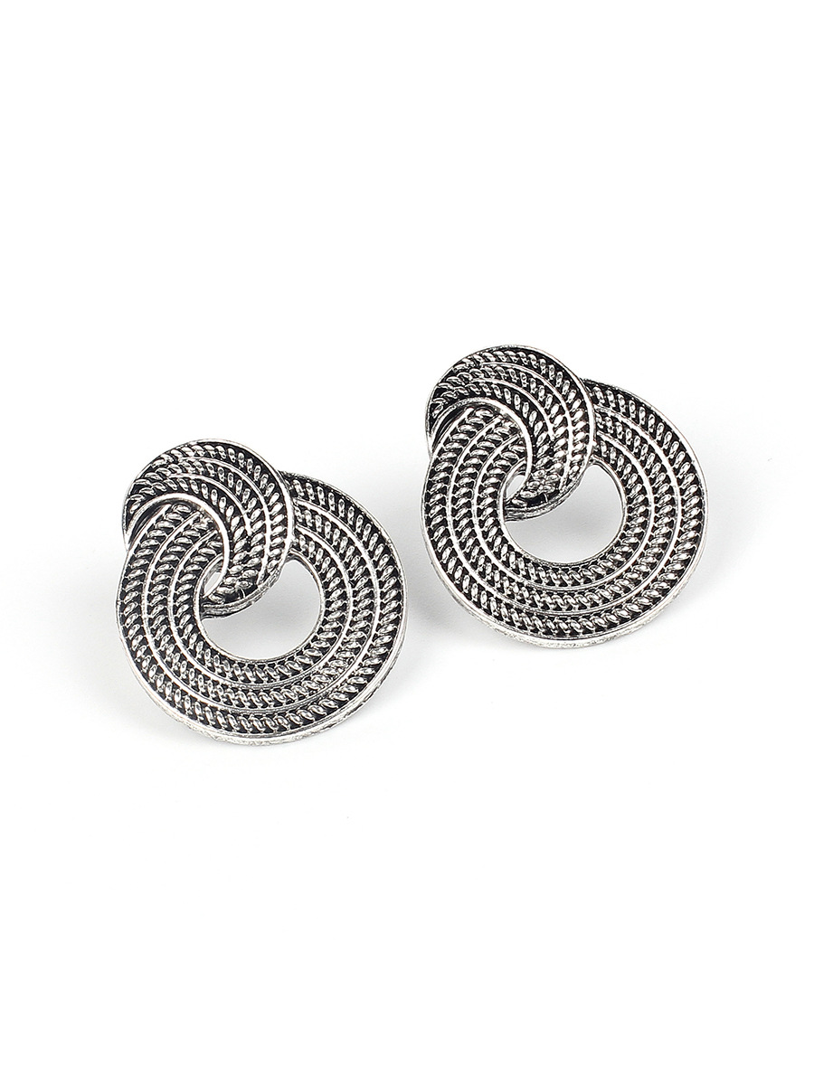 Birthday, Festival Occasion Hot Style Retro Geometric Circle Ethnic Style Earrings