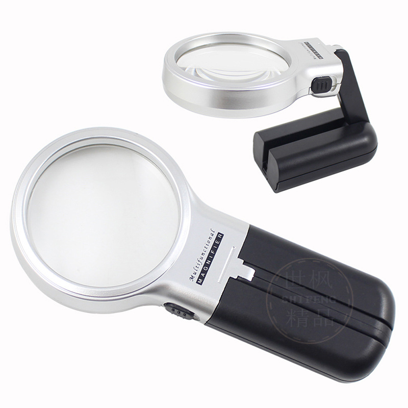 Folding handheld magnifying glass