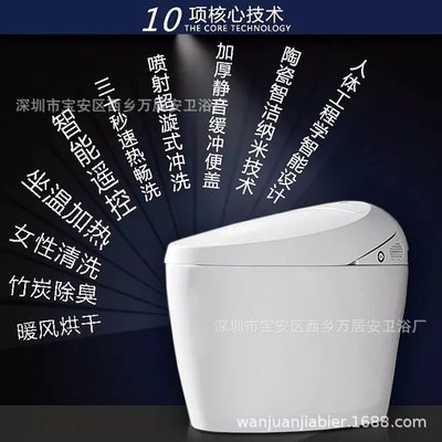 洗屁股烘干即热家用坐便器遥控冲水座便电动一体式智能马桶批发