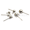 Stainless steel ear needle welding closed mouth ring with bead needle cross direction earrings accessories