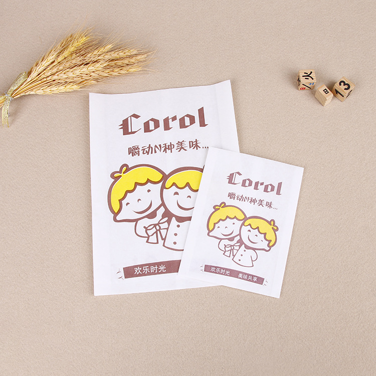 厂家直销 防油打包纸袋半透明尖底各类小吃薯条食品纸袋袋子定做