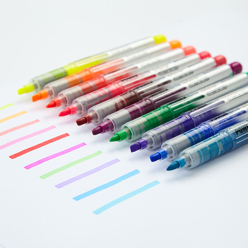 Baixue fluorescent pen color straight liquid marker marker pen multi-color pen 626 student supplies ten colors optional
