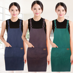 廠家廣告圍裙定 做批發可調節防水防油定 制logo男女加厚工作服