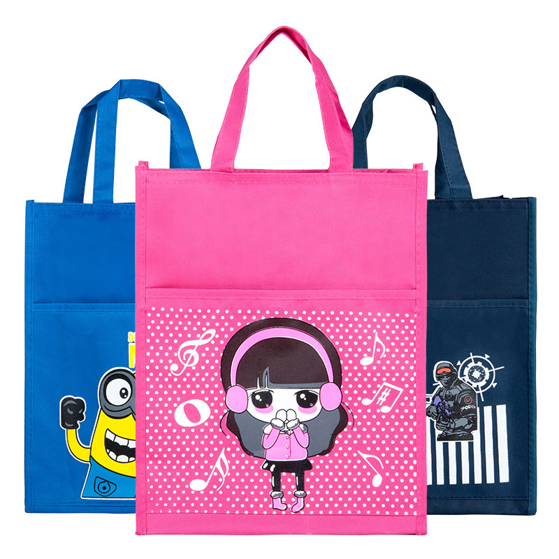 new pattern Primary and secondary school students schoolbag Cram bag Cartoon children reticule train Remedial classes customized Printing logo