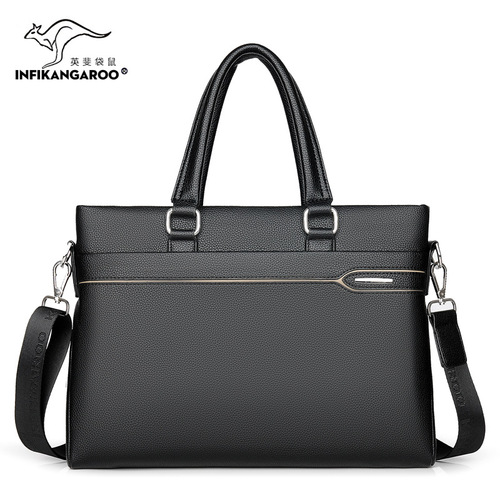 Men's bag handbag soft leather large capacity casual cowhide business shoulder crossbody business briefcase men's bag