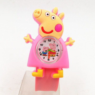 网红佩琪儿童卡通拍拍手表动漫玩具礼品表男女孩学生指针石英表|ms