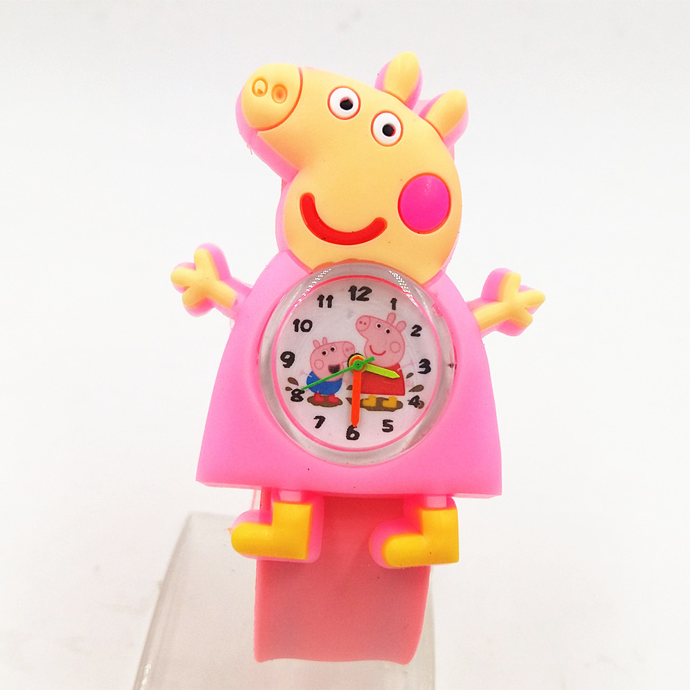 网红佩琪儿童卡通拍拍手表动漫玩具礼品表男女孩学生指针石英表|ms