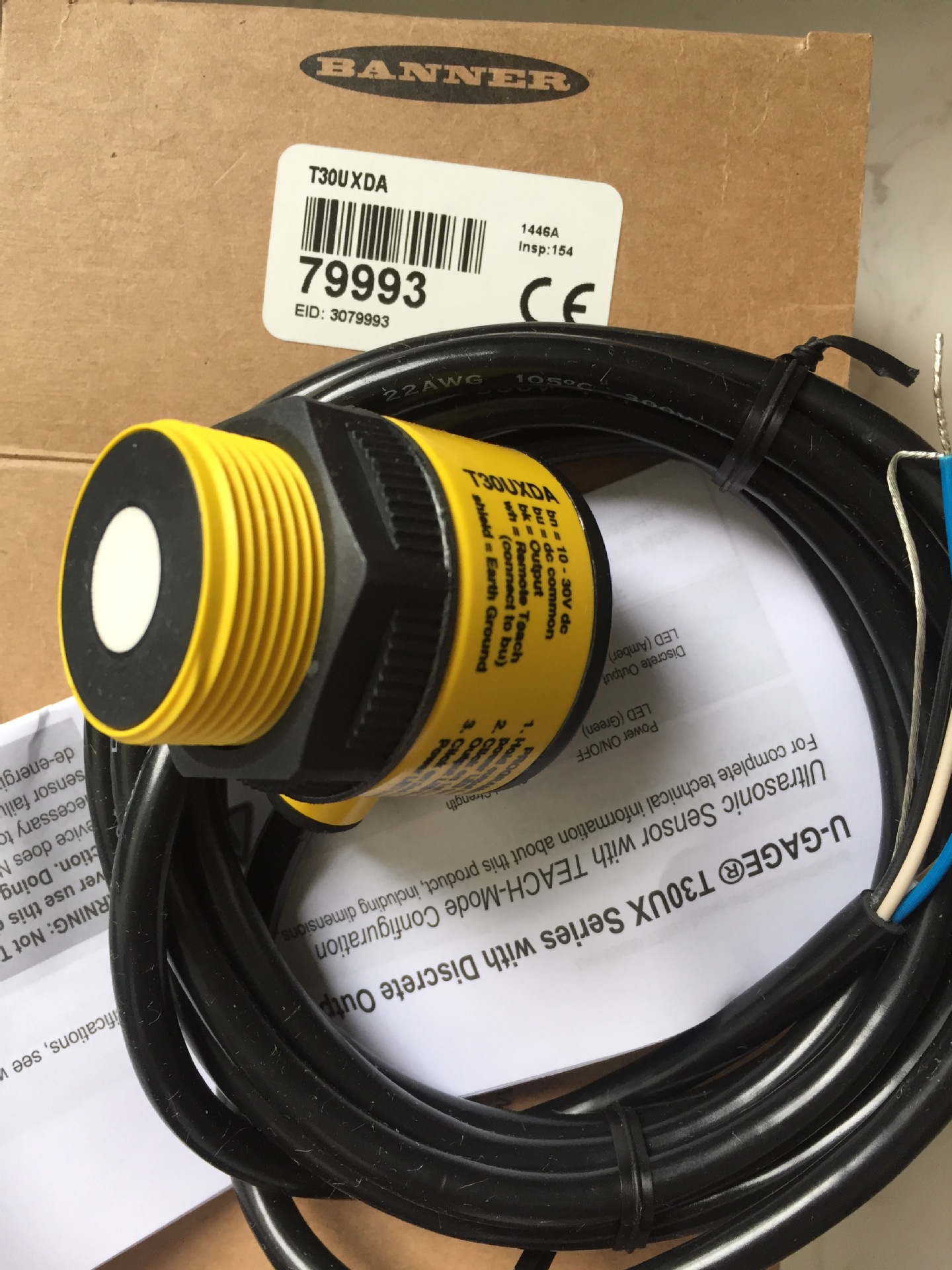 现货邦纳超声波传感器BANNER T30UXDA T30UXDB T30UXDC液位料位