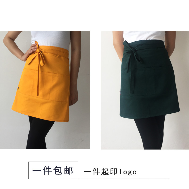 Moda coreana medio delantal trabajo cafetería chef Restaurante Camarero cocina supermercado logotipo personalizado