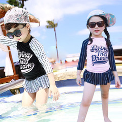 Children's swimsuit little girl medium to large children split skirt long-sleeved sun protection cute princess student girl baby swimsuit