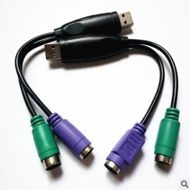Фабричная прямой USB к PS2 конверсионная линия подключена к мыши клавиатуре сканер рукоятка женский круглый головной интерфейс устройство с чипом