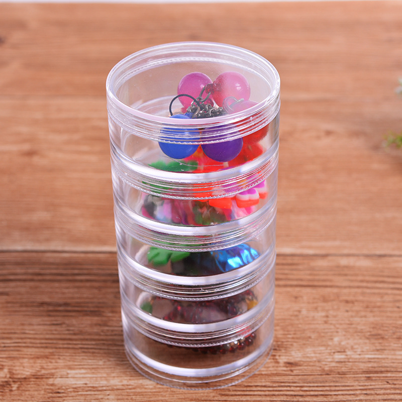 7cm 5 piezas de alta botella redonda de plástico transparente botella sub-botella joyería piezas organización caja de almacenamiento botella de embalaje