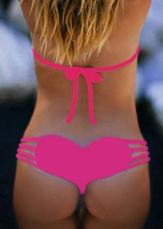 (侵权风险)vessos新款四根绳心形性感丁字裤 码数->S