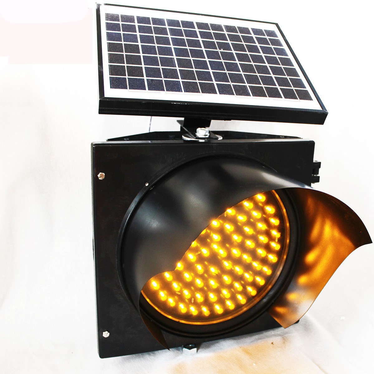 新款浪岩 太阳能黄闪灯 交通信号灯 30CM LED警示灯 道路频闪灯