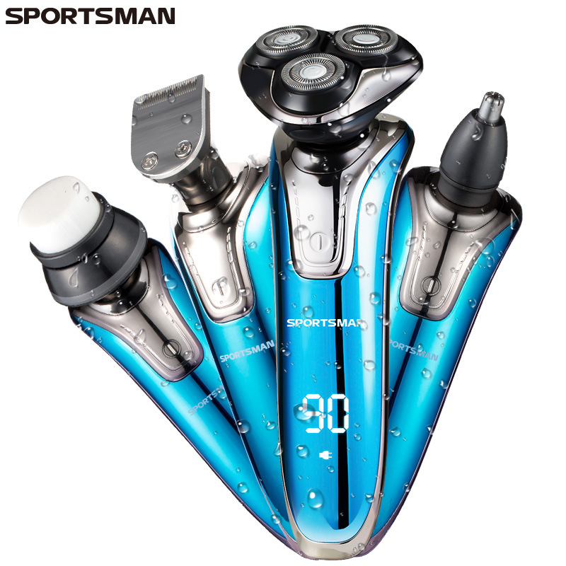SPORTSMAN SM-520多功能四合一充电刮胡刀水洗4D智能数显剃须刀