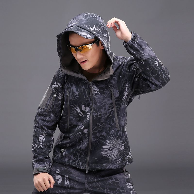 鲨鱼皮上衣黑色蟒纹色8