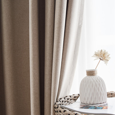 Northern Europe Modern simplicity Cotton and hemp style Solid to ground shading Curtains curtain finished product Manufactor Direct selling