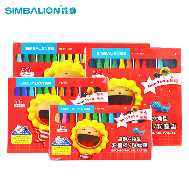 goods in stock wholesale Lions 12 Six corners Oil painting stick Pastel 36/48 Oil painting stick paint brush suit