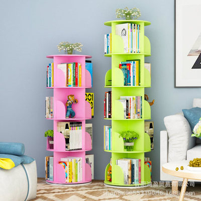 松木匠 旋转书架360度学生简约现代简易书柜转角桌上置物架落地|ms