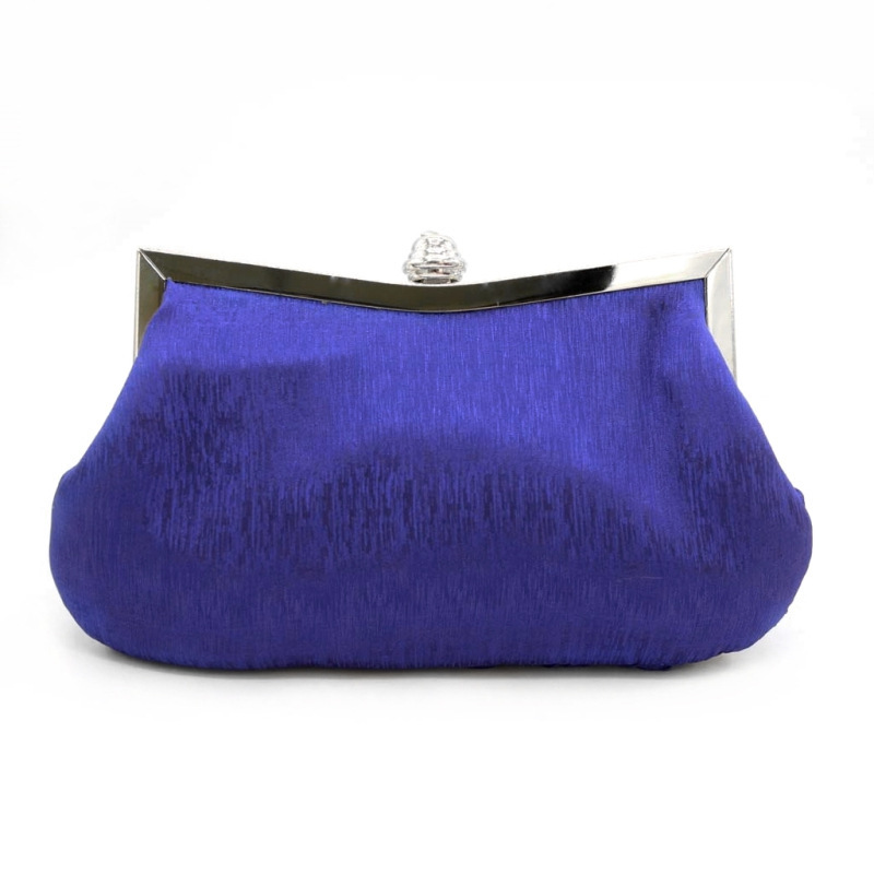 Túi clutch dạ tiệc satin đính đá rhinestone cho cô dâu — Màu trắng, Màu đỏ, Màu tím, Màu xanh đậm chi tiết 7