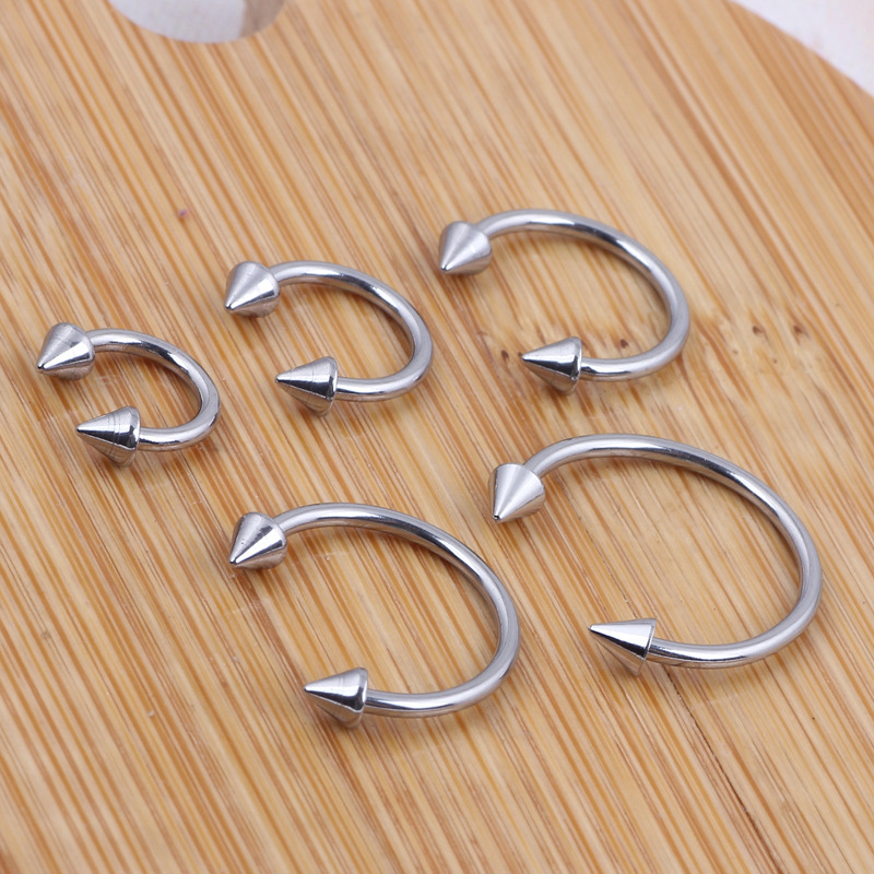 Fashionable Titanium Steel Non-Hole Fake Lip Ring Nightclub Lip Clip Lip Nail U-Shaped Body Piercing Nose Nail Nose Clip Fake Nose Ring detail image 11