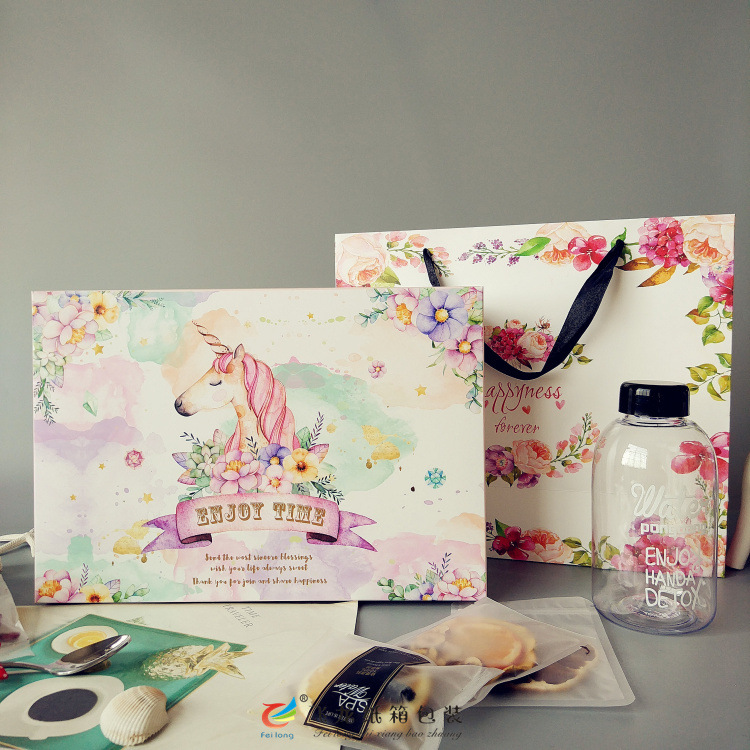 ins少女心30*20*8大容量婚礼伴手礼盒加厚花茶水果茶包装盒通用