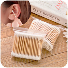 Eyelash Cotton Swabs Double-Ended Disposable Wooden Sticks Makeup Cotton Pads Cotton Swabs Cleansing Makeup Sanitary Cotton Stick