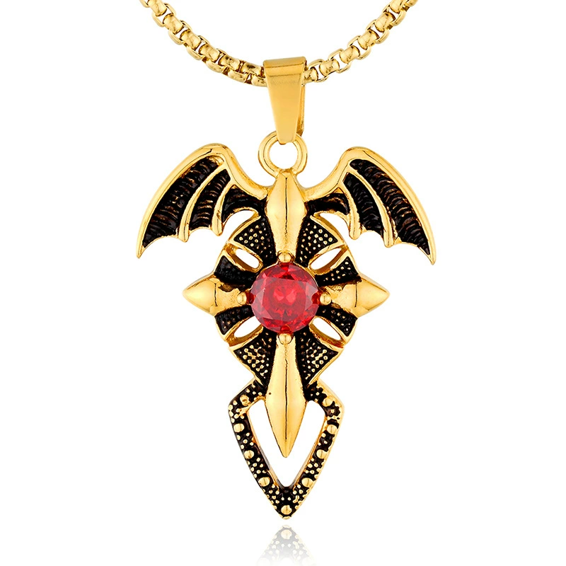 Модный рубиновый подвес из нержавеющей стали, AliExpress