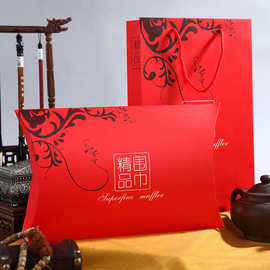厂家直销中国红精品围巾纸盒包装盒手提袋高档礼品盒定制可加logo