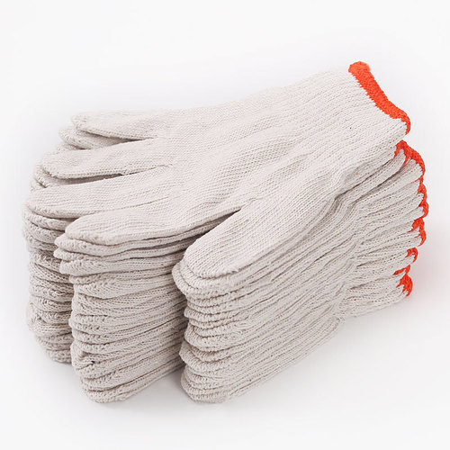 Work gloves, cotton-lined, thickened nylon, white yarn gloves, factory-made, wear-resistant, labor, wholesale, safety gloves