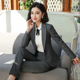 KY1911职业套装女西装两件面试正装酒店经理前台工作服/一件代发